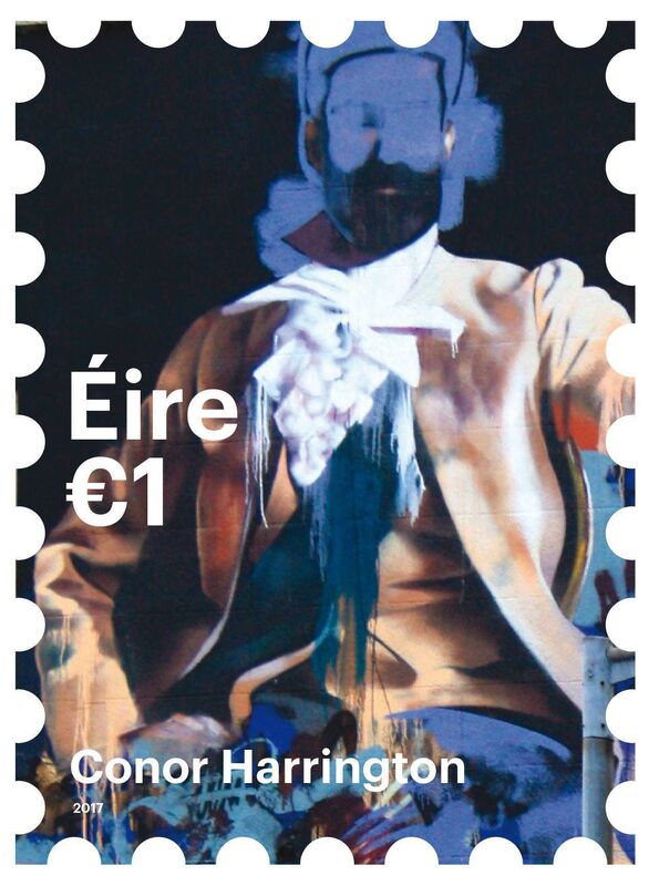 The stamp featuring artwork from Cork artist Conor Harrington.