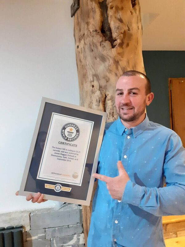 James Duggan with his Guinness Book of Records certificate. James Duggan with his Guinness Book of Records certificate.