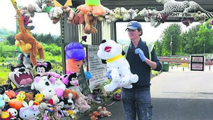 <p class="contextmenu internal_Caption">RECYCLED TOYS: Some of the cuddly toys at the drive-thru entrance to the Civic Amenity site at Tramore Valley Park in Cork city</p>