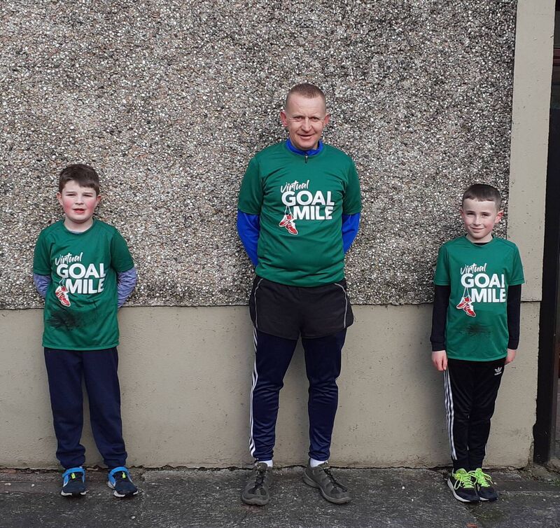 Dermot and Noah Murphy along with Jackson O'Mahony Woods completed the annual Goal Mile challenge virtually on Christmas Day. 