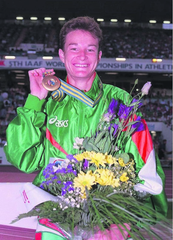 Sonia at the World Athletic Championships in 1995. Picture: INPHO