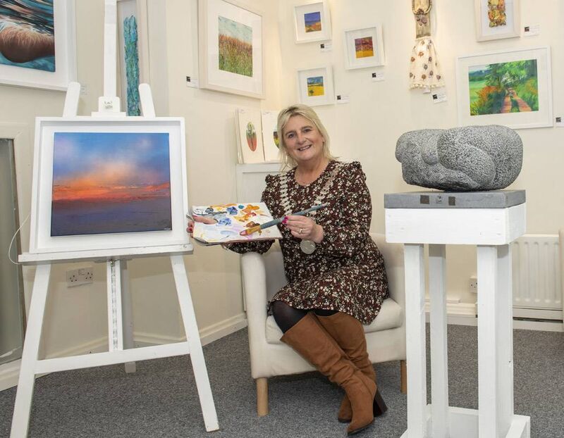 Mayor of the County of Cork, Cllr. Mary Linehan Foley visiting Owenabue Arts Collective in Carrigaline. Picture: Brian Lougheed