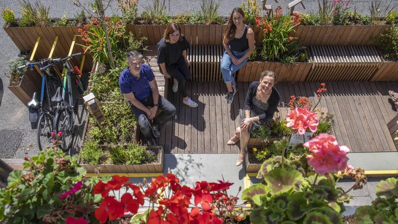 The ‘People’s Parklet’ on Douglas Street - picture was taken pre-Covid, pre-social distancing. Picture: Clare Keogh The ‘People’s Parklet’ on Douglas Street - picture was taken pre-Covid, pre-social distancing. Picture: Clare Keogh