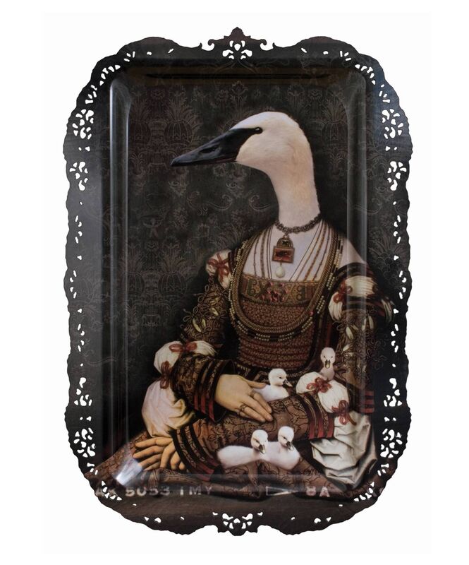 A Rectangular Swan Serving Tray, Mint &amp; May.