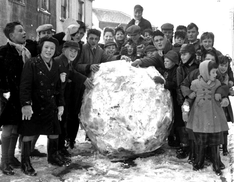 Snow scene at Dillons Cross, St Lukes, in 1962.
