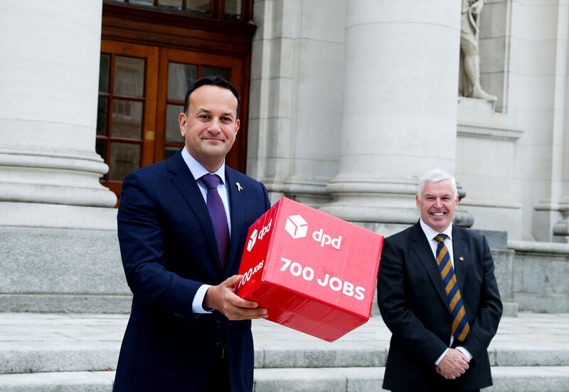 Tánaiste and Minister for Enterprise Trade and Employment, Leo Varadkar T.D. and DPD Ireland chief executive Des Travers. Tánaiste and Minister for Enterprise Trade and Employment, Leo Varadkar T.D. and DPD Ireland chief executive Des Travers.