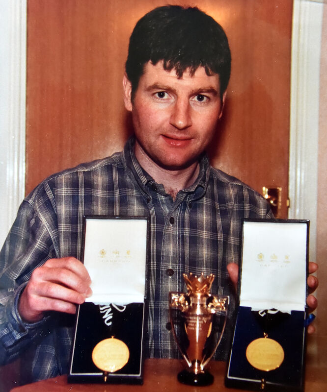 Denis Irwin with his most prized medals. Picture: Eddie O'Hare Denis Irwin with his most prized medals. Picture: Eddie O'Hare