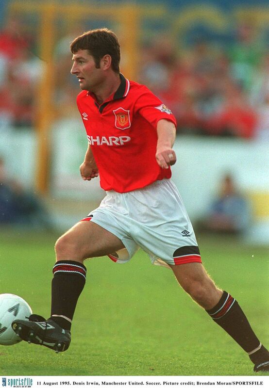 Denis Irwin on the ball for Manchester United in 1995. Picture: Brendan Moran/SPORTSFILE Denis Irwin on the ball for Manchester United in 1995. Picture: Brendan Moran/SPORTSFILE