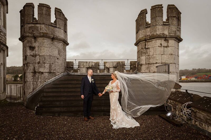 FOLLOWING IN THEIR FOOTSTEPS: The happy couple wanted to wed at Blackrock Castle as that is where Jennifer’s parents had their wedding reception, more than 30 years ago.