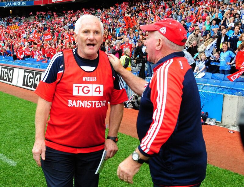 Cork manager Eamonn Ryan and selector Frank Honohan at the final whistle after defeating Dublin in 2014. Picture: Eddie O'Hare Cork manager Eamonn Ryan and selector Frank Honohan at the final whistle after defeating Dublin in 2014. Picture: Eddie O'Hare