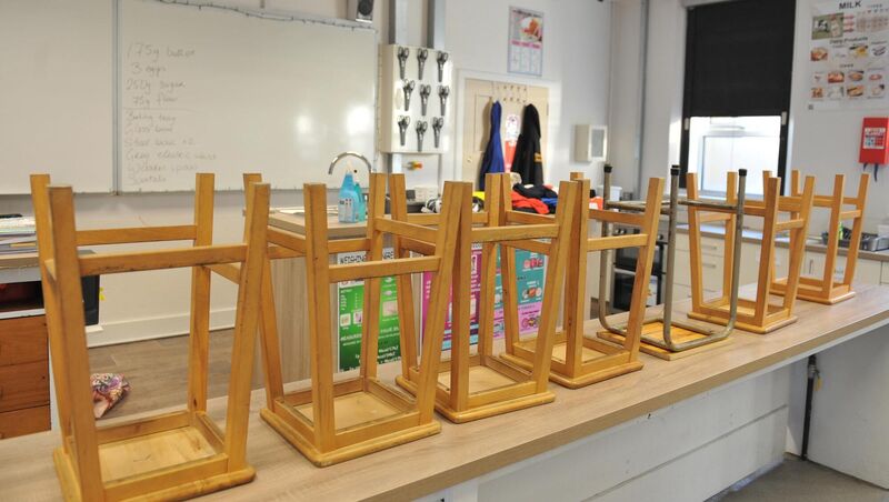 Chairs will remain stacked away in classrooms across the country as the Government has made the decision to postpone the phased return for children with special educational needs to in-school learning on Thursday. Pic Larry Cummins