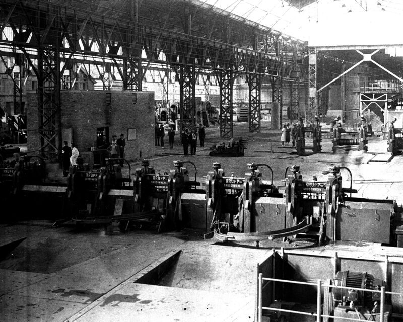 Interior view of Irish Steel mills.