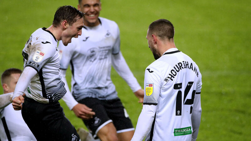 Conor Hourihane grabs key goal for Swansea as Jaze Kabia hits the net in Scotland Conor Hourihane grabs key goal for Swansea as Jaze Kabia hits the net in Scotland