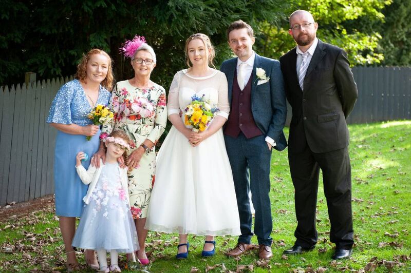 A DAY TO CELEBRATE WITH FAMILY: Fiona with her family, sister Liz, mum Nancy, groom Fergal and Fiona’s brother Noel. A DAY TO CELEBRATE WITH FAMILY: Fiona with her family, sister Liz, mum Nancy, groom Fergal and Fiona’s brother Noel.