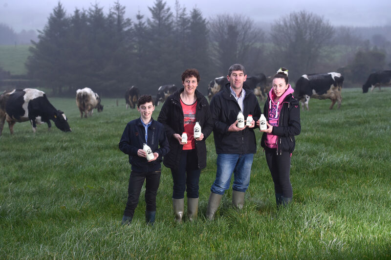 Kevin and Liz O’Donovan with their children Eabha and Caolán at the Gloun Cross Dairy at Gloun North, Dunmanway, Co Cork. Picture Dan Linehan Kevin and Liz O’Donovan with their children Eabha and Caolán at the Gloun Cross Dairy at Gloun North, Dunmanway, Co Cork. Picture Dan Linehan