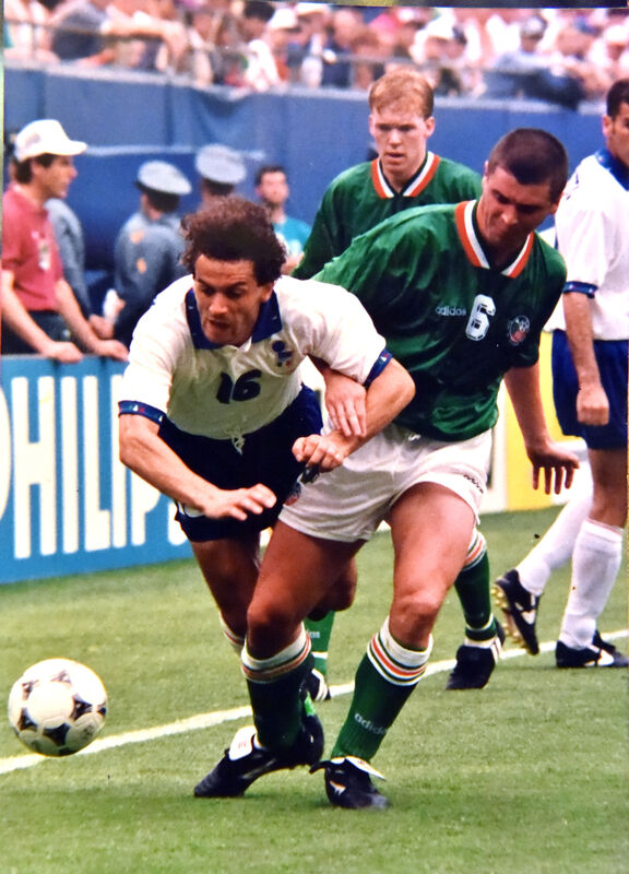 Roy Keane battling Italy in New York in the 1994 World Cup. Picture: Eddie O'Hare. Roy Keane battling Italy in New York in the 1994 World Cup. Picture: Eddie O'Hare.