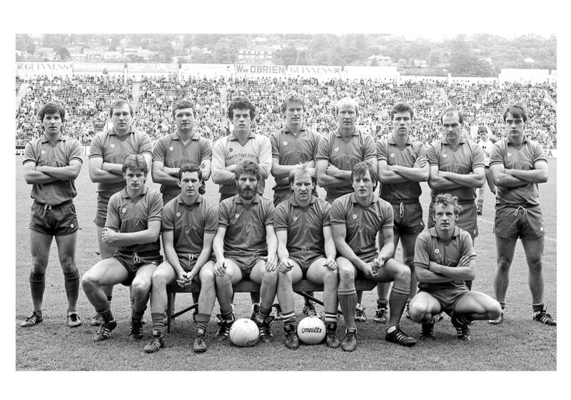 Barrs won the county in 1985. Back: Mick Slocum, Christy Ryan, Jimmy Barry Murphy, John Kerins, Kevin Scanlan, Declan O'Mahony, Brendan Searls, Damian Philpott, Tony Leahy. Front: Paddy Hayes, John Cremin, Gene Desmond (c), Dave Barry, John Meyler, Mick Carey.