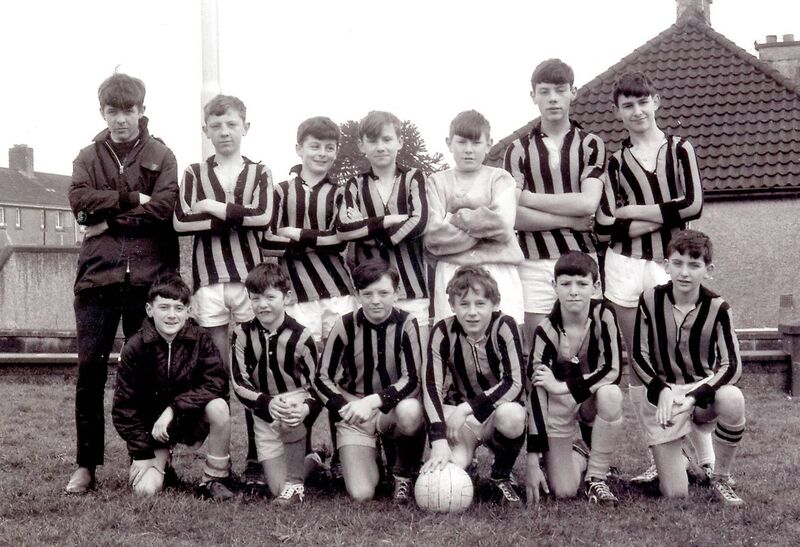 Upper Connolly Road, Ballyphehane Street League 1969. Back: Ger Mullins, Declan Murphy, Tony Drummond, Jim Walsh, Christy Ryan, Kieran Murphy, Fred Stone. Front: Liam Cronin, Thomas Sheehan, Tony Sheehan, Ger Keane, Eddie Forde, Joe O'Reilly.
