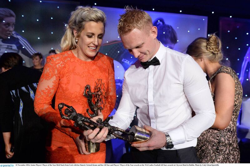 2016 Senior Players' Player of the Year Bríd Stack with her husband Cárthach Keane. Picture: Cody Glenn/Sportsfile 