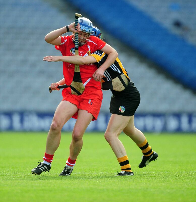 Cork's Rena Buckley is tackled by Kilkenny's Leann Fennelly at Croke Park. Picture: Eddie O'Hare