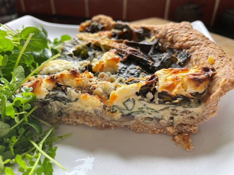 Mushroom Leek Chard and Goat Cheese Tart. Picture: Kate Ryan