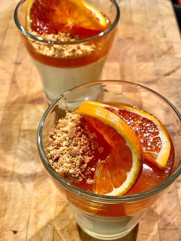 Blood Orange and Campari Jelly and Pannacotta. Picture: Kate Ryan 