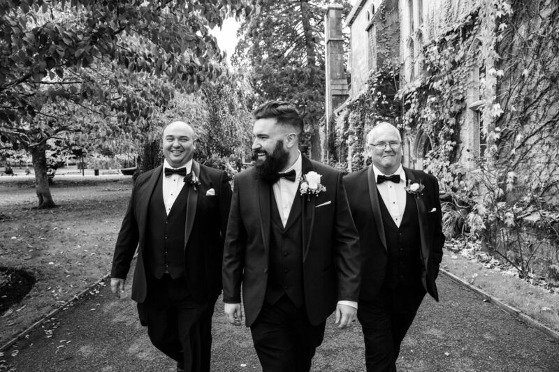 GOING TO THE CHAPEL: Duncan, dad Noel Campbell and his brother Bryan Campbell stepped in as best man and groomsman on the day.