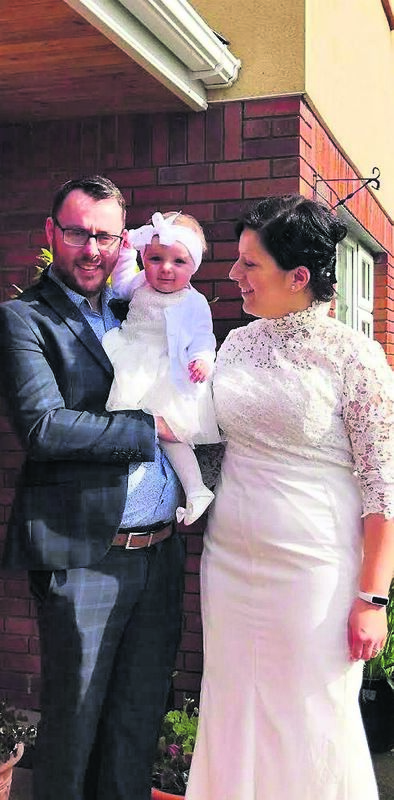 LOVE STORY: Siobhán and Shane Lynch and daughter Pippa on their wedding day. The couple hastily rearranged their plans when Covid restrictions began last March LOVE STORY: Siobhán and Shane Lynch and daughter Pippa on their wedding day. The couple hastily rearranged their plans when Covid restrictions began last March