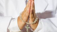Close up of boy praying
