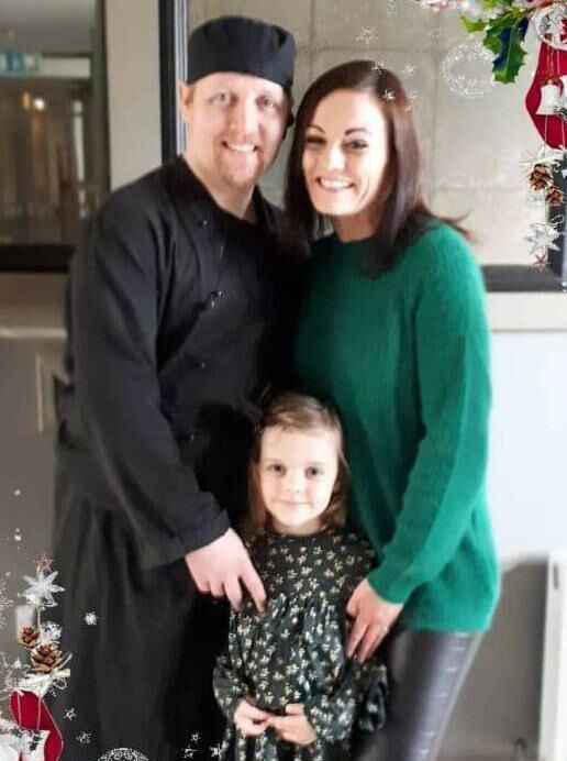 Bryan Clarke with wife Emily and daughter Nola. Bryan Clarke with wife Emily and daughter Nola.