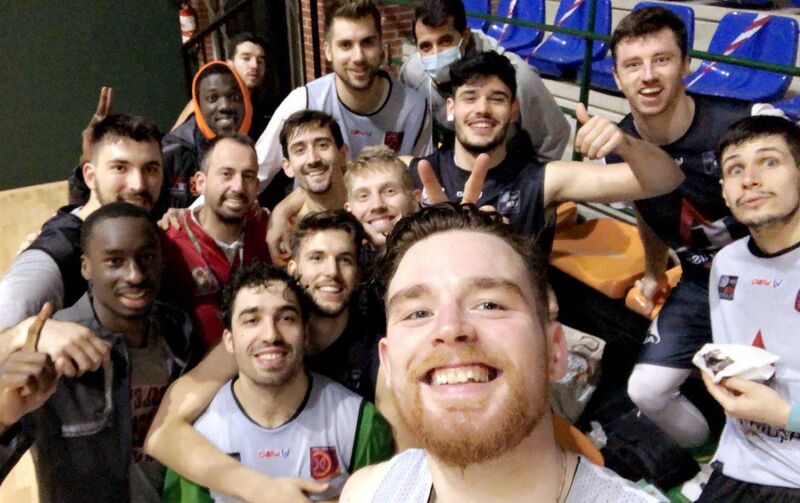 Jordan Blount with his teammates with Adrian O'Sullivan, on the right at the back