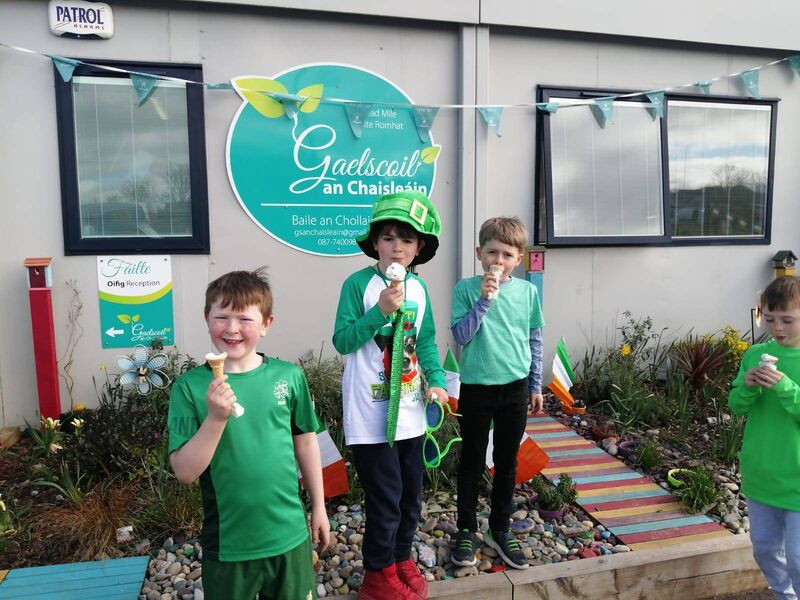 School secretary Emma said all the children enjoyed a long overdue and very special celebration of Lá Fhéile Pádraig on Tuesday.