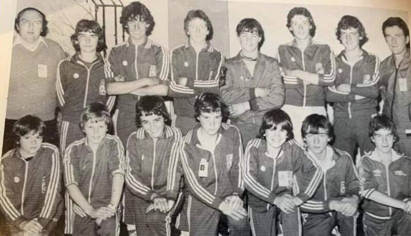 The 1971 Ascension Parish Community Games team won the gold medal: Back: Paddy O’Reagan (RIP), Donal Goulding, Joe Hoare, Paul Dunne, Robert Dalton, Martin Ahern ( RIP), John O’Connell (RIP), Coach John O’Leary. Front: Mascot, Peter White, Willie McCarthy, Aaron O’Connell, Kieran Fitzgerald, John Dinnybobs McCarthy, Kevin Ahern.