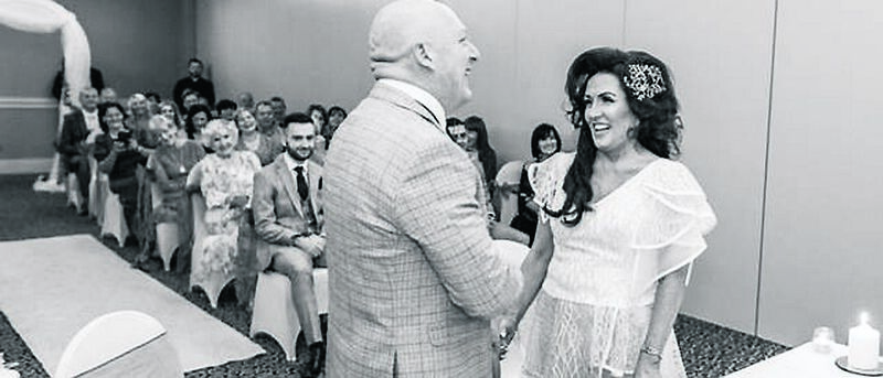 POIGNANT DAY: Sean O’Leary and wife Rose at the renewal of their marriage vows to celebrate their 25th wedding anniversary on September 26, 2020, four weeks before Rose passed away