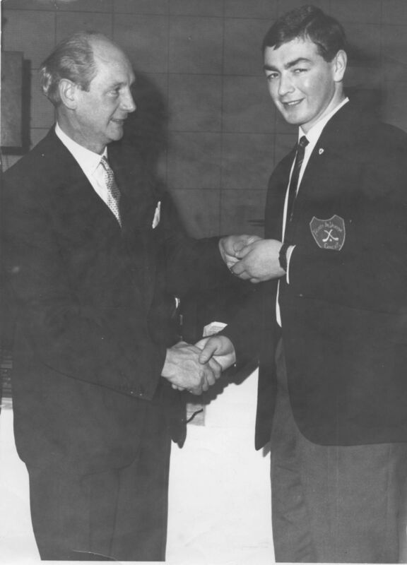 Denis Coughlan being presented with his county football medal for winning with St Nicholas in 1965 by Jack Lynch. Denis Coughlan being presented with his county football medal for winning with St Nicholas in 1965 by Jack Lynch.