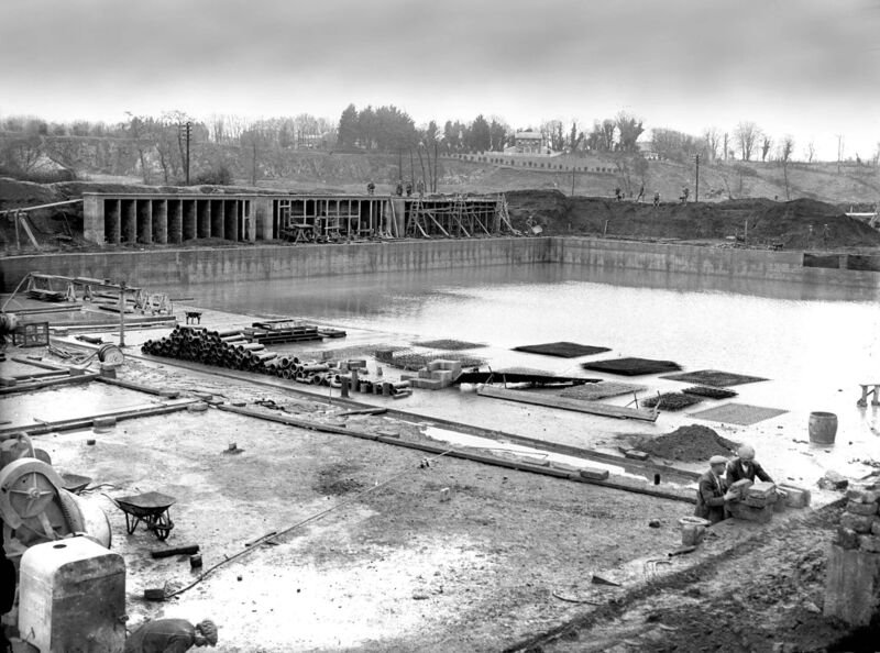 Work in progress at Lee Swimming Baths, Carrigrohane Road, 1933.