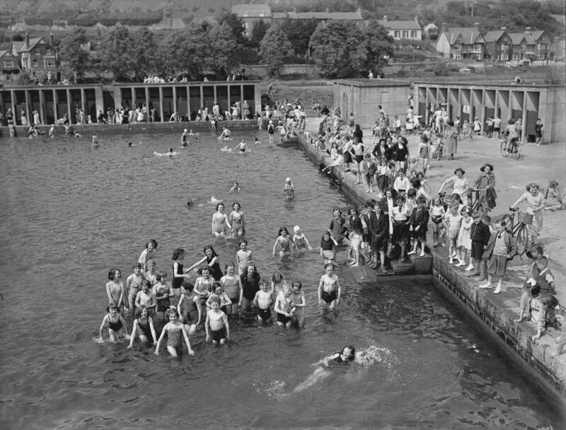  Children splashing around at the Lee Baths, Carrigrohane Road, 1951.