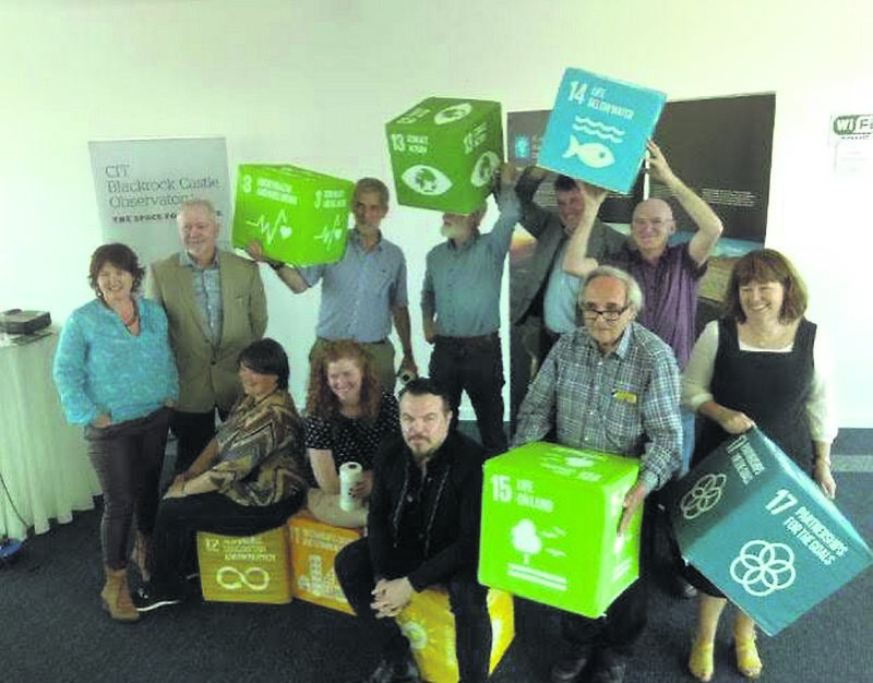 Members of the Cork Sky Friendly Campaign and Dark Sky Ireland at Vertigo Cork County Hall for the EcCoWell event ‘Bright Planning For The Urban Environment — The Dark Side of Illumination’. Front, from left, Clair McSweeney, Doroteja Repic, Georgia McMillan, Jack L (Lukeman), Ken Bond, Bernadette Connolly Members of the Cork Sky Friendly Campaign and Dark Sky Ireland at Vertigo Cork County Hall for the EcCoWell event ‘Bright Planning For The Urban Environment — The Dark Side of Illumination’. Front, from left, Clair McSweeney, Doroteja Repic, Georgia McMillan, Jack L (Lukeman), Ken Bond, Bernadette Connolly