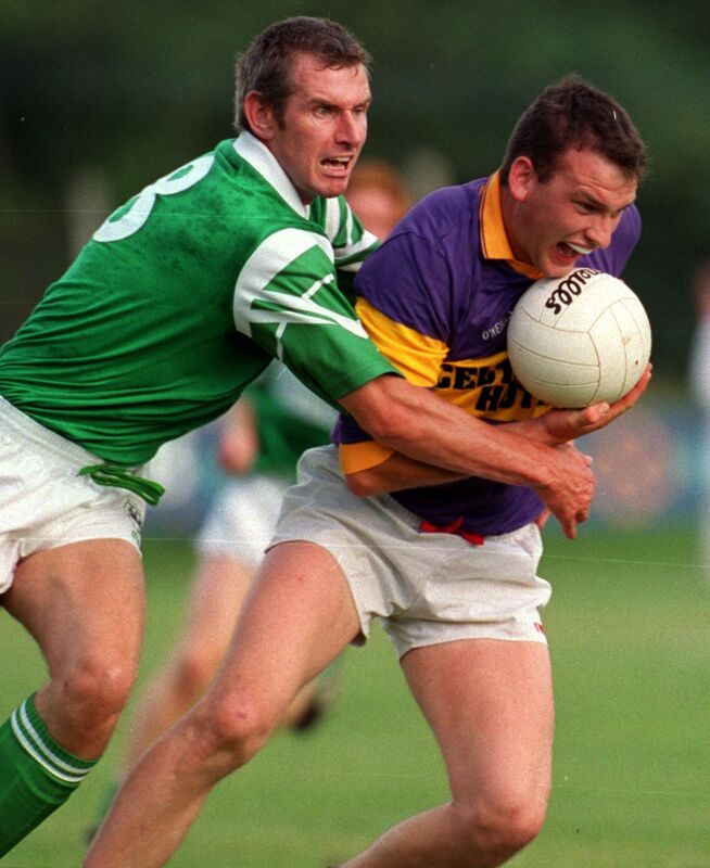 Fachtna Collins, in action for Carbery, under pressure from Jerry Ring, Ballincollig, in 1999 at Innishannon. Picture: Dan Linehan Fachtna Collins, in action for Carbery, under pressure from Jerry Ring, Ballincollig, in 1999 at Innishannon. Picture: Dan Linehan