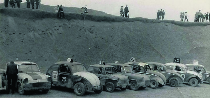 Hot rodding in Ballincollig in the late 1960s, with Gilbert’s car no 29, second from left.