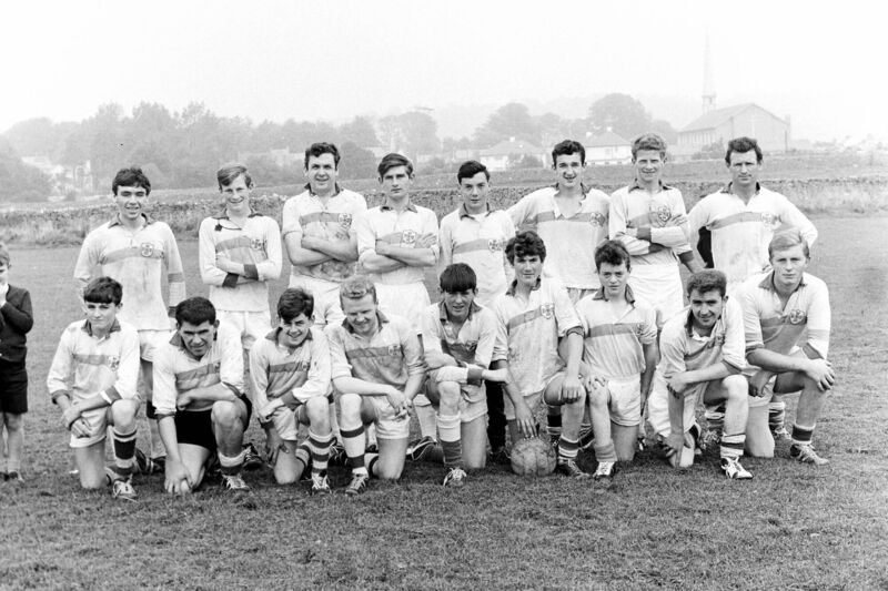 Delaney Rovers junior football team in 1966. Kevin’s father, Kieran, is fifth from left in the back row. Back, from left: Pat Daly; Billy O’Keeffe; A.N. Other; A.N. Other; Kieran Collins; Pat O’Connell; Paddy Jordan (RIP); Richard Hyde (RIP). Front, from left: Owen O’Brien; A.N. Other; Martin Buckley; Oliver Crowley; Tommy Barry (RIP); Bertie O’Neill; John O’Mahony; Ned Barry (RIP); Timmy Skillington.	Picture: Kevin Cummins
                    