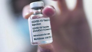 <p>A vial of the Oxford/AstraZeneca coronavirus vaccine, which has been associated with a very small risk of blood clotting.</p>