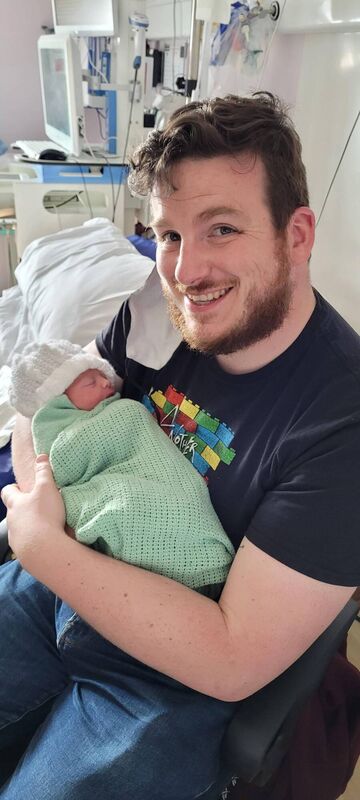 Simon Horgan with baby son, Noah Horgan. Simon Horgan with baby son, Noah Horgan.