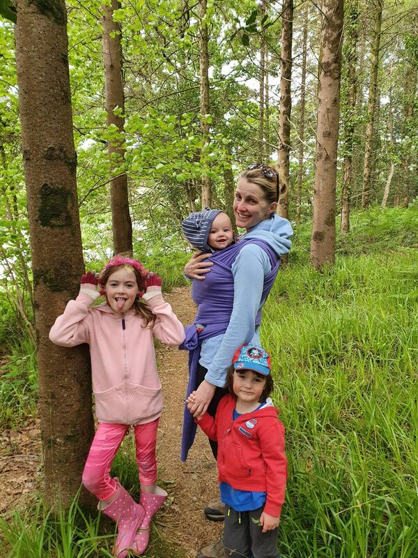 Lena Angland, creator of Wanderful, an interactive family walking experience, near her home in Dromkeen woods Innishannon with her three children, Ellie (8), Tim (4) and Conor (1).