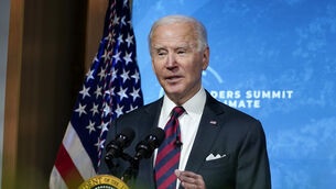 <p>President Joe Biden speaks to the virtual Leaders Summit on Climate, from the East Room of the White House, Thursday, April 22, 2021, in Washington. (AP Photo/Evan Vucci)</p>