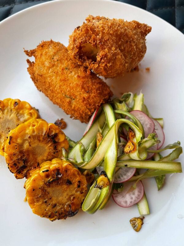 Potato Crab Tarragon Croquette Pickled Asparagus Picture: Kate Ryan Potato Crab Tarragon Croquette Pickled Asparagus Picture: Kate Ryan
