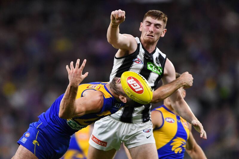 Mark Keane of the Magpies. Picture: Daniel Carson/AFL Photos via Getty Images