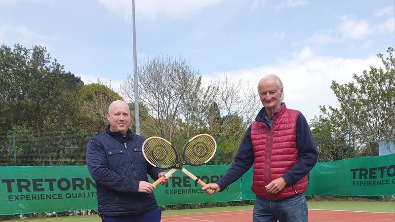 The Wood Tennis Club Director, Steve O'Sullivan and Monkstown's Vere Ludgate. The Wood Tennis Club Director, Steve O'Sullivan and Monkstown's Vere Ludgate.