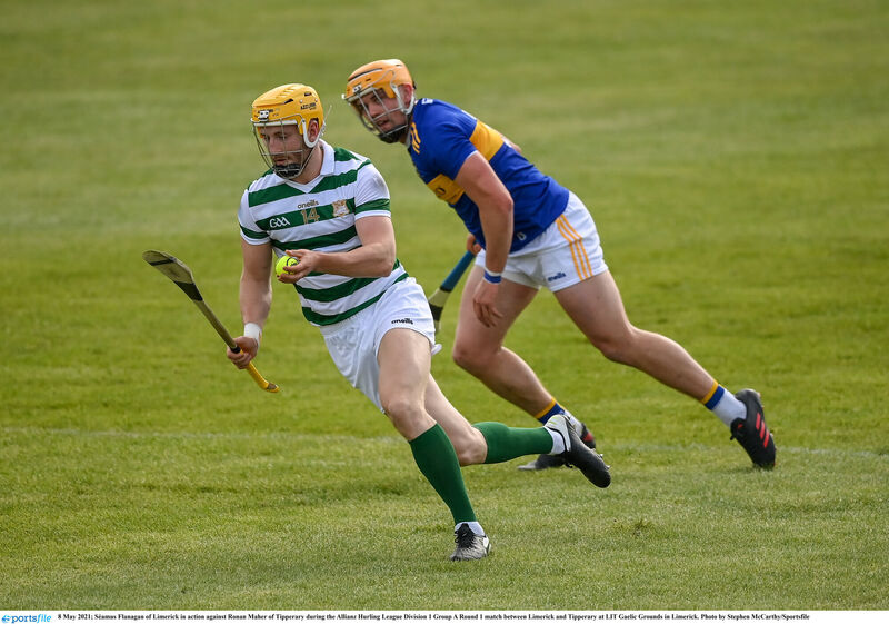 Séamus Flanagan of Limerick in action against Ronan Maher of Tipperary. Picture: Stephen McCarthy/Sportsfile Séamus Flanagan of Limerick in action against Ronan Maher of Tipperary. Picture: Stephen McCarthy/Sportsfile