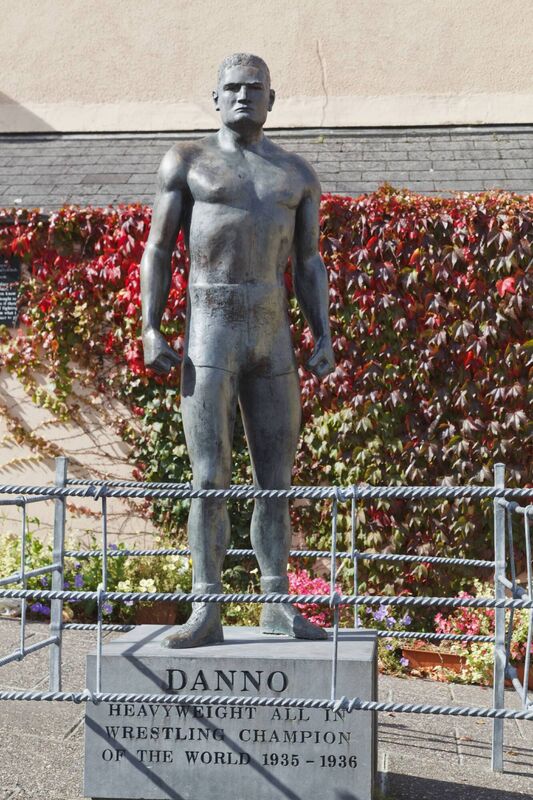 Statue of Ballydehob born wrestler Danno O'Mahony. Getty Images. Statue of Ballydehob born wrestler Danno O'Mahony. Getty Images.